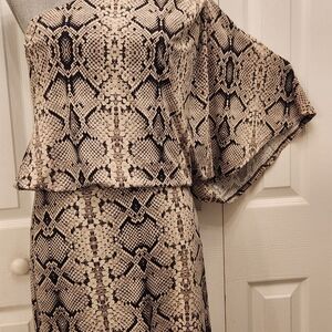 Jessica Simpson Snake Print One-Shoulder Dress Mini Dress